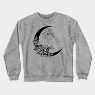 Flowers on a half moon Crewneck Sweatshirt